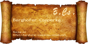 Berghofer Cseperke névjegykártya